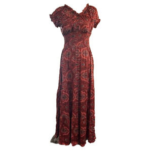 🆕 Boho Paisley Maxi Dress with Empire Waist - Large